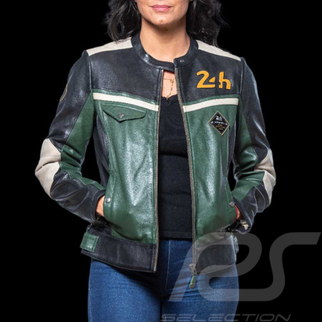 Leather Jacket 24h Le Mans Dark Green Stacie 27479-3037 - women