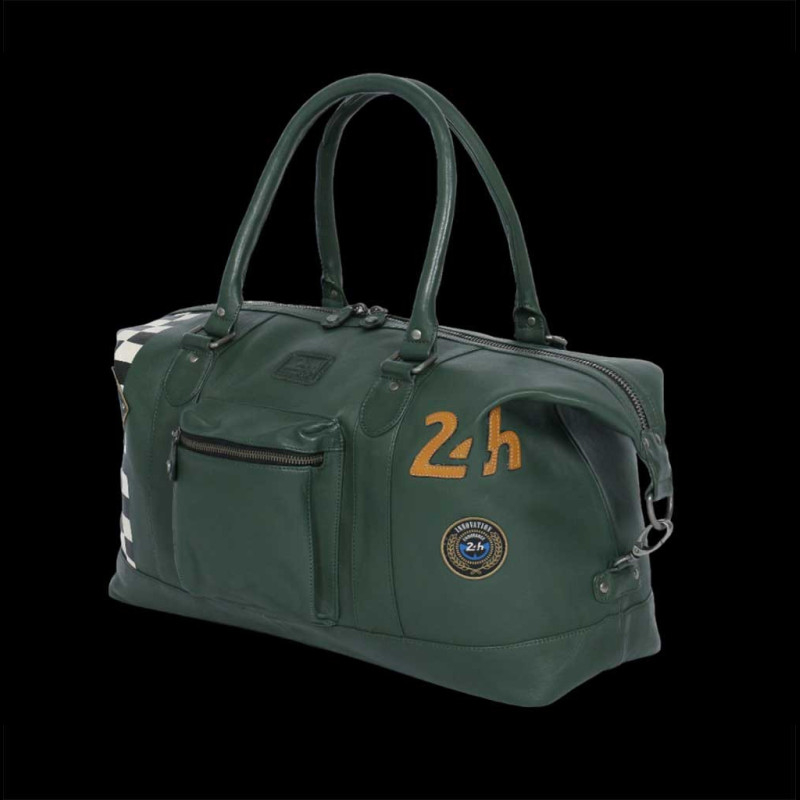 Sac De Sport Week-end Tarah Smith - Cuir Vert Et Noir - Taille XL