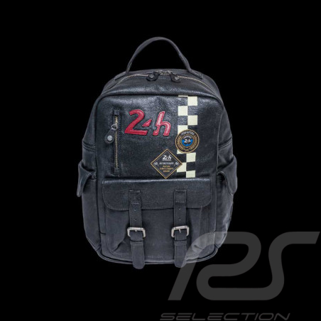 24h Le Mans Backpack Black Leather Jack 27468-3046