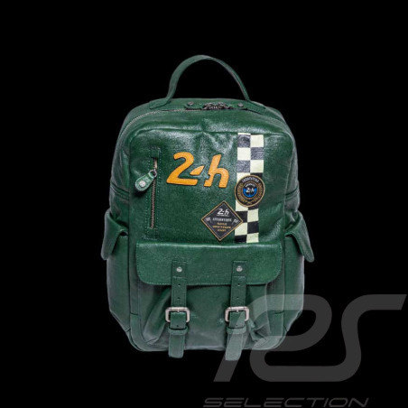 24h Le Mans Backpack Dark Green Leather Jack 27468-3037