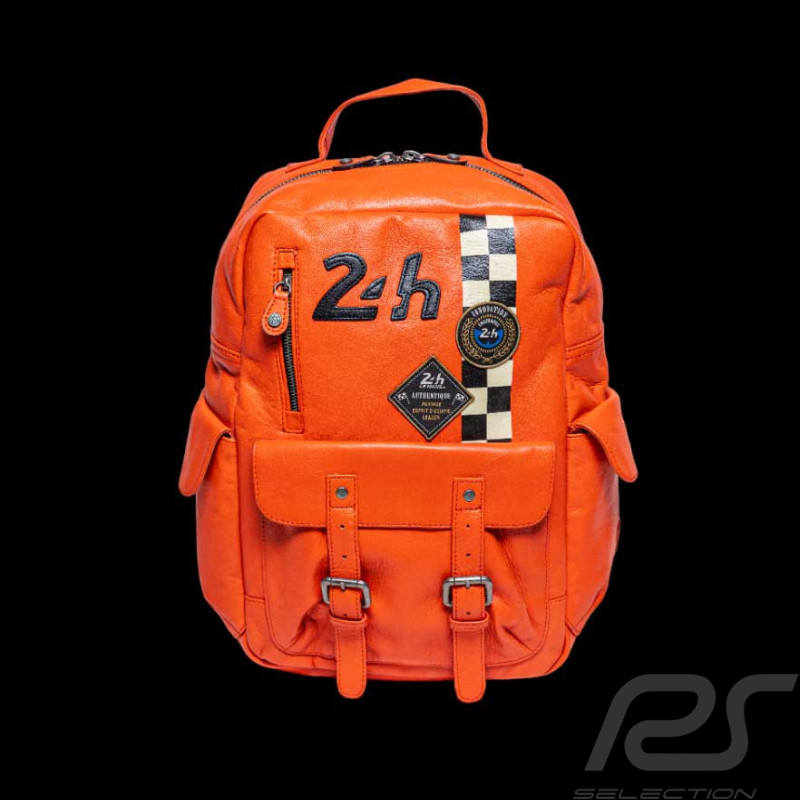 24h Le Mans Backpack Orange Leather Jack 27468-2090