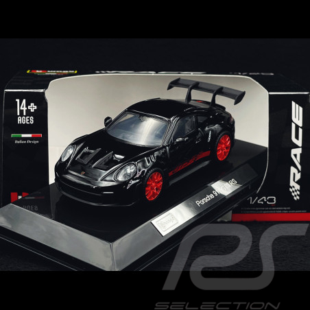 Porsche 911 GT3 RS Type 992 2023 Black / Red Stripes 1/43 Bburago 38313