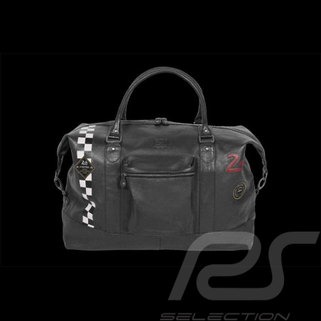 Sehr große Ledertasche 24h Le Mans Weekender 72H Schwarz Matthew 27470-3046