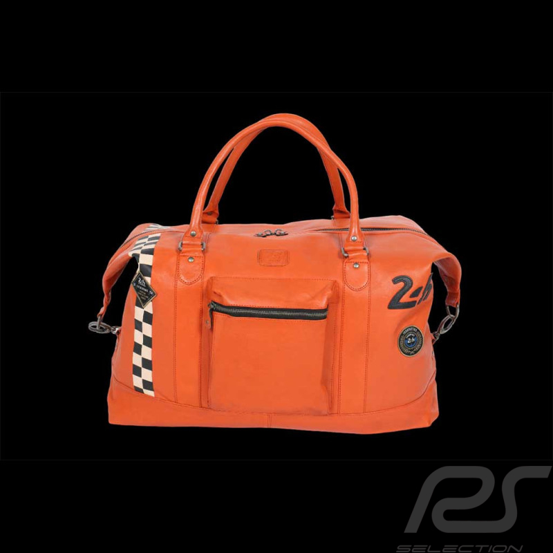 Very Large Leather Bag 24h Le Mans Weekender 72H Orange Matthew 27470-2090