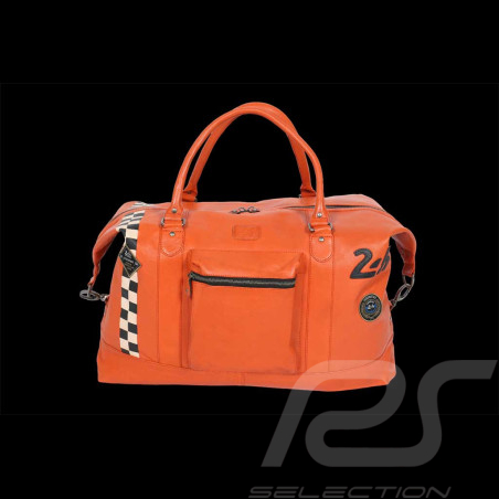 Sehr große Ledertasche 24h Le Mans Weekender 72H Orange Matthew 27470-2090