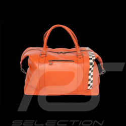 Sehr große Ledertasche 24h Le Mans Weekender 72H Orange Matthew 27470-2090