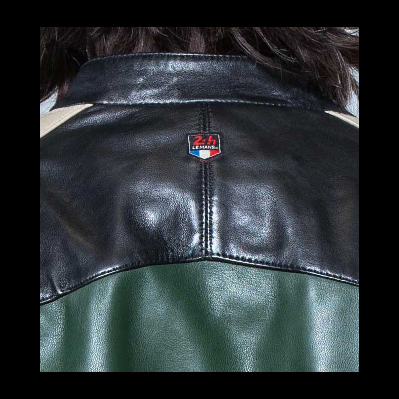 Veste En Cuir Vintage Militaire Vert - Taille 52 Homme, Occasion En Très Bon état
