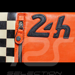 Sacoche 24h Le Mans à Bandoulière en Cuir Orange Dani 27467-2090