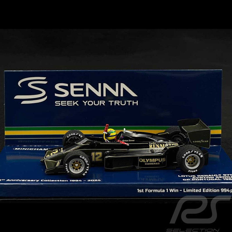 Ayrton Senna Lotus Renault 97T n° 12 First Career Win Winner GP Portugal  1985 F1 1/43 Minichamps 540853312