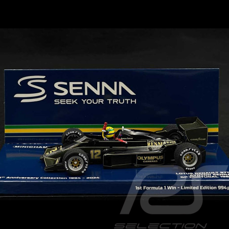 Ayrton Senna Lotus Renault 97T n° 12 Première victoire Vainqueur GP Portugal 1985 F1 1/43 Minichamps 540853312