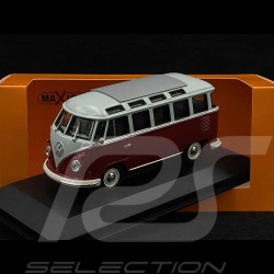 Volkswagen Transporter T1 Samba Minibus 1961 Red / Grey 1/43 Minichamps 940052301