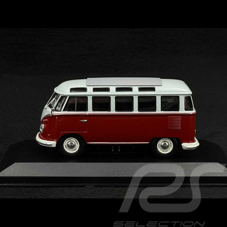 Volkswagen Transporter T1 Samba Minibus 1961 Red / Grey 1/43 Minichamps 940052301