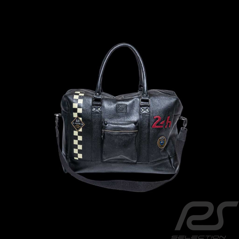 Grand Sac de Voyage 24h Le Mans 48H en Cuir Noir 27473-3046