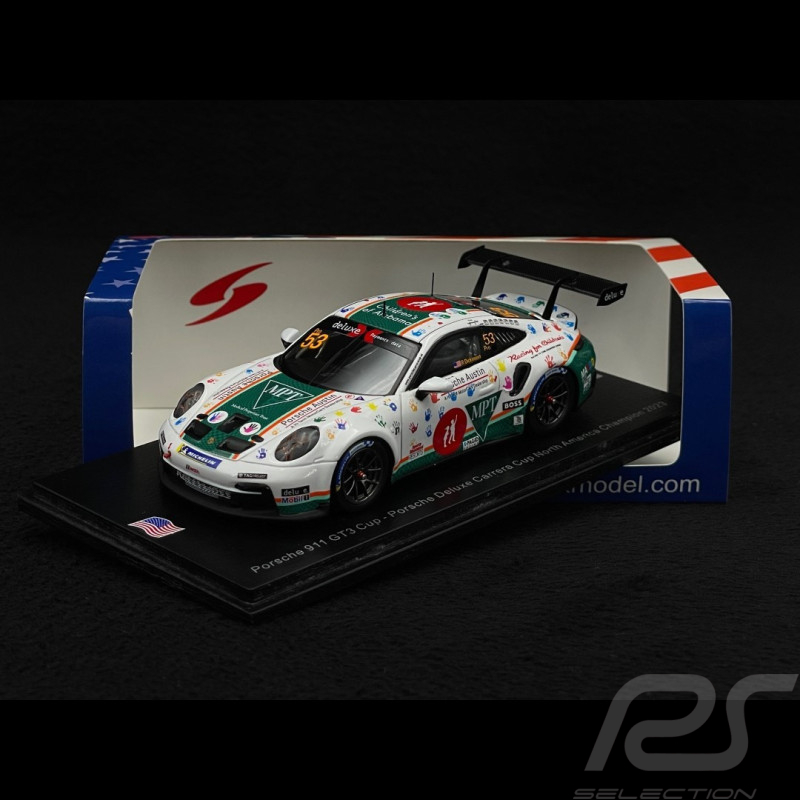 Porsche 911 GT3 Cup Type 992 n° 25 Winner Porsche Deluxe Carrera Cup USA 2023 1/43 Spark US370