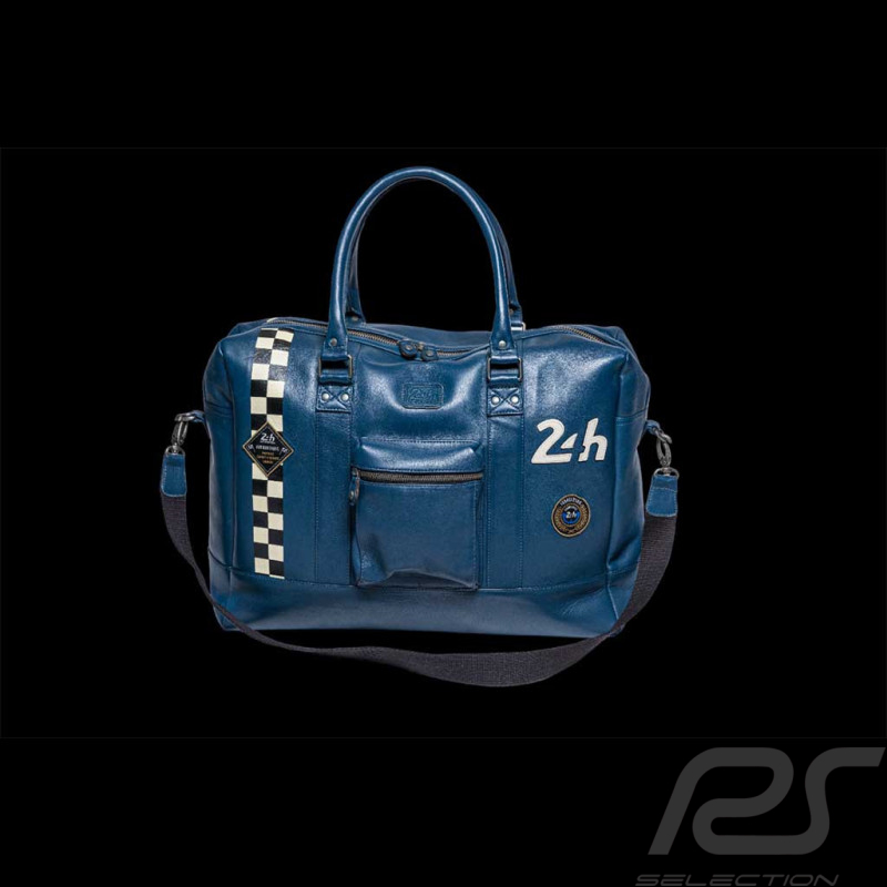 Grand Sac de Voyage 24h Le Mans 48H en Cuir Bleu Royal 27473-0012