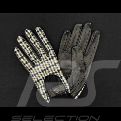 Racing Driving Gloves Racing Pepita / Black Leather