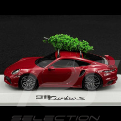 Porsche 911 Turbo S Typ 992 2023 mit Weihnachtsbaum Karminrot 1/43 Minichamps WAP0201630SXMS