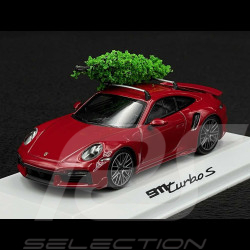 Porsche 911 Turbo S Typ 992 2023 mit Weihnachtsbaum Karminrot 1/43 Minichamps WAP0201630SXMS