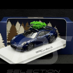 Porsche 911 Turbo S Typ 992 2023 mit Weihnachtsbaum Enzianblau 1/43 Minichamps WAP0201640SXMS