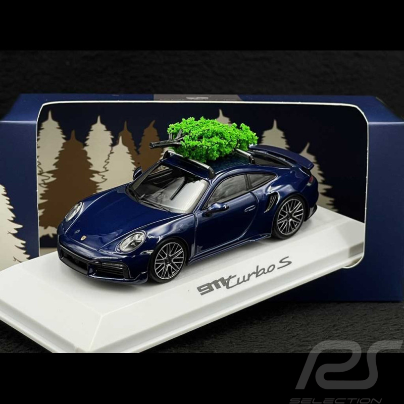 Porsche 911 Turbo S Typ 992 2023 mit Weihnachtsbaum Enzianblau 1/43 Minichamps WAP0201640SXMS