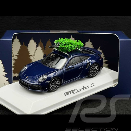 Porsche 911 Turbo S Typ 992 2023 mit Weihnachtsbaum Enzianblau 1/43 Minichamps WAP0201640SXMS