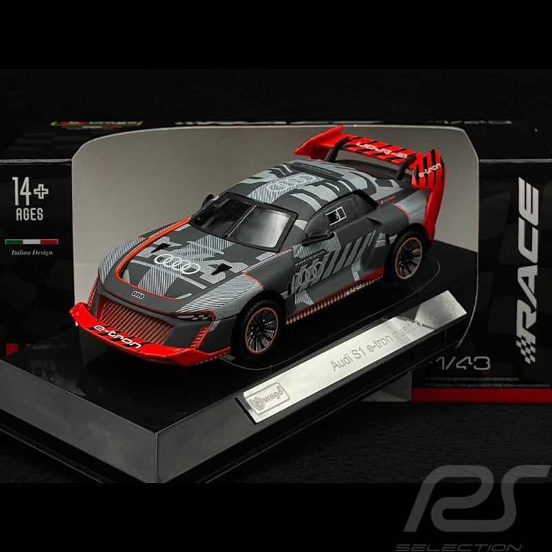 Audi S1 e-tron Quattro Hoonitron 2023 Gris / Rouge 1/43 Bburago 38311