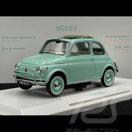 Cadeau de Naissance Fiat 500 L 1968 Bleu Pastel 1/18 Norev 187777