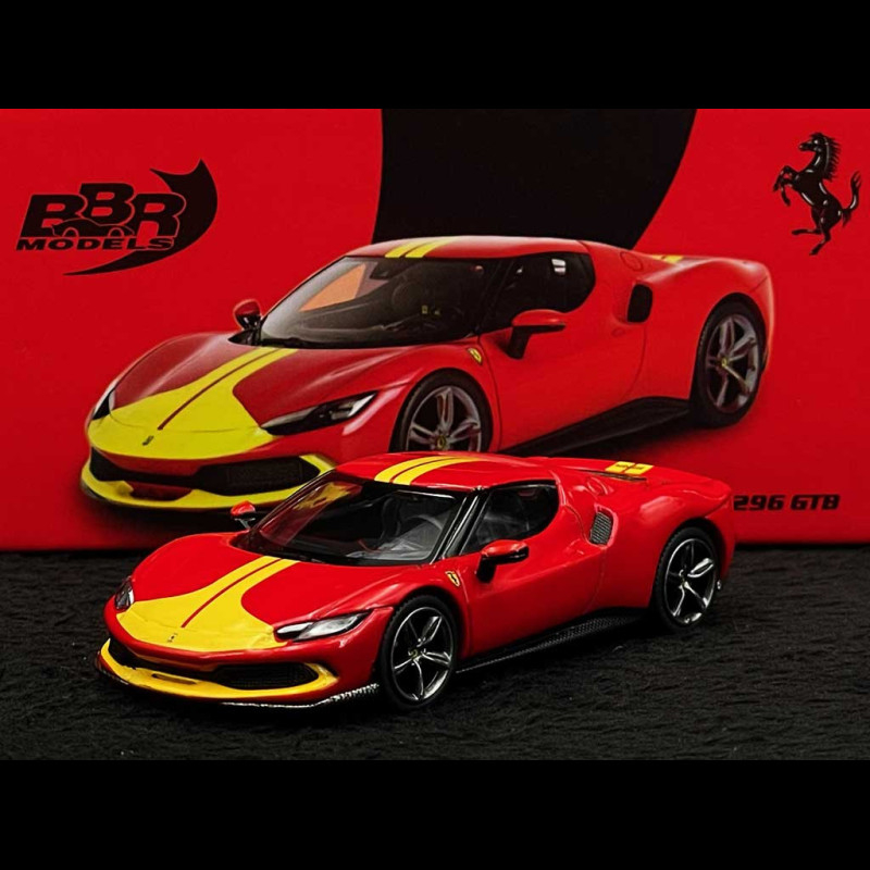 Hot Wheels Ferrari Bburago Modellauto Ferrari 296 GTB Assetto Fiorano Rot Weiß Modellauto 1:18 Bburago, Maßstab 1 Modellauto 1 18