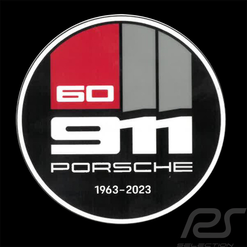 Porsche 911 Aufkleber 60 Jahre 1963 - 2023 für die Innenseite von Gläsern