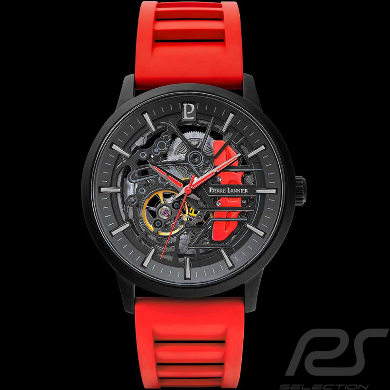Montre automatique Pierre Lannier Paddock Fabriqué en France Rouge 341A459