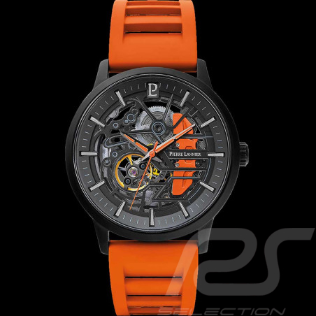 Montre automatique Pierre Lannier Paddock Fabriqué en France Orange 341A499