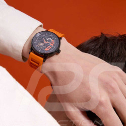 Montre automatique Pierre Lannier Paddock Fabriqué en France Orange 341A499