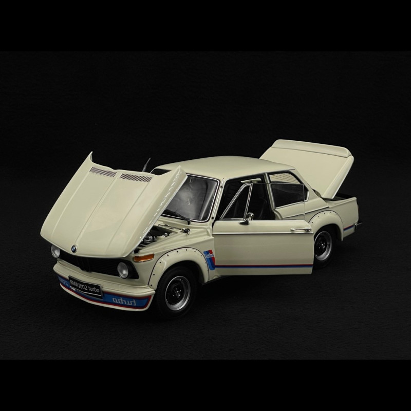 Coche miniatura Bmw 2002 Turbo 1/18 Anson Turbo blanco jantes bbs nid d'abeille