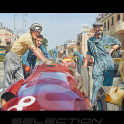 "La Dolce Vita, GP Pescara 1957" original drawing by Benjamin Freudenthal