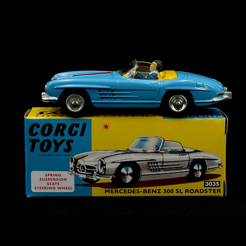 Mercedes-Benz 300SL Roadster Cabrio 1958 Blue 1/46 Corgi Toys