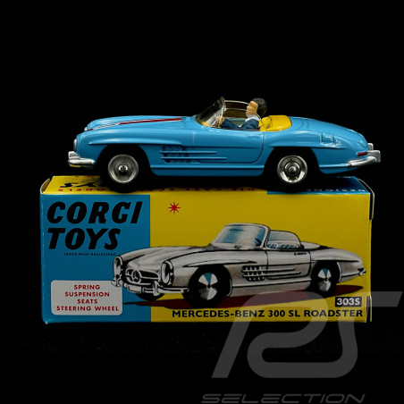 Mercedes-Benz 300SL Roadster Cabrio 1958 Blau 1/46 Corgi Toys CD54321013