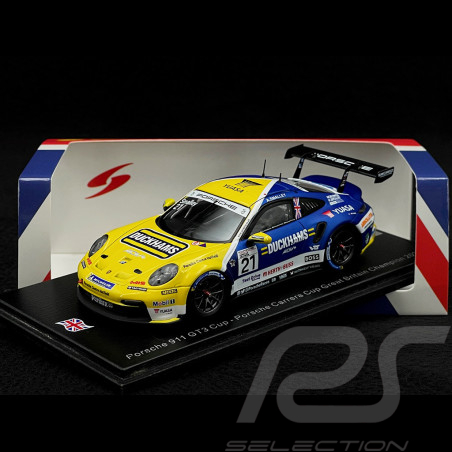 Porsche 911 GT3 Cup Type 992 n° 21 Vainqueur Porsche Carrera Cup Grande Bretagne 2023 1/43 Spark UK022