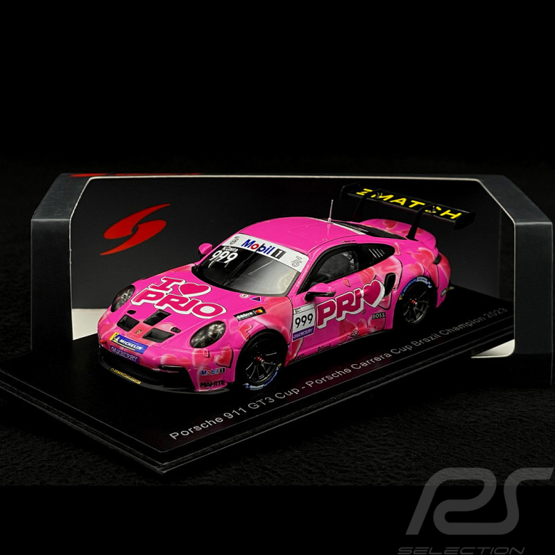 Porsche 911 GT3 Cup Type 992 n° 999 Vainqueur Porsche Carrera Cup Brésil 2023 1/43 Spark S5669