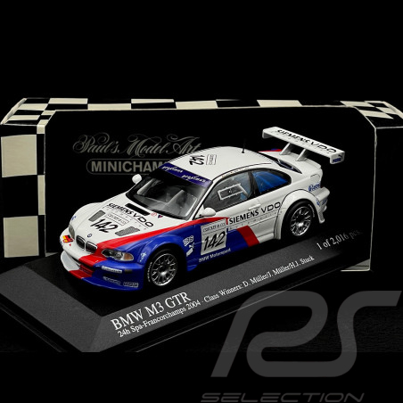 BMW M3 GTR n° 142 Vainqueur 24h Spa-Francorchamps 2004 1/43 Minichamps 400042392