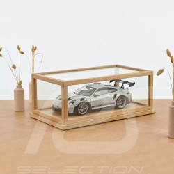 1/12 display case glass and oak for miniatures Premium oak base