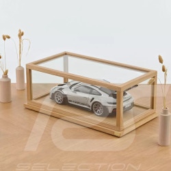 Vitrine 1/12 en verre et chêne pour miniature Base chêne qualité premium