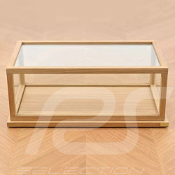 Vitrine 1/12 en verre et chêne pour miniature Base chêne qualité premium