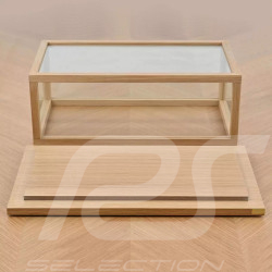 1/12 display case glass and oak for miniatures Premium oak base