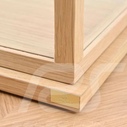 1/12 display case glass and oak for miniatures Premium oak base