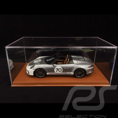 Vitrine BBR 1/18 pour miniature Base Alcantara Marron qualité premium