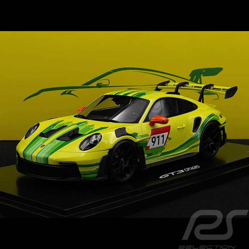 Porsche 911 GT3 RS Typ 992 Grello 2023 Gelb / Grün 1/18 Spark WAP0212810SGT3