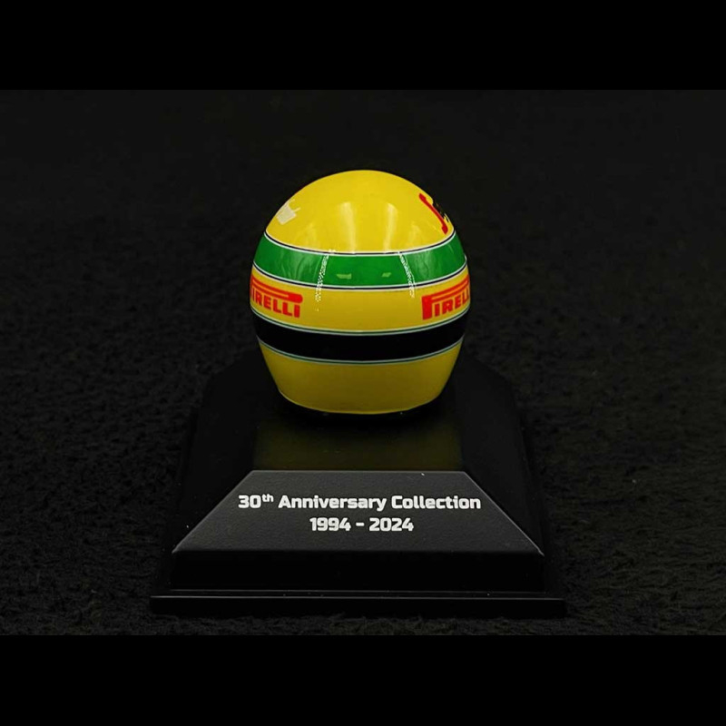 Casco Ayrton Senna De Minichamps – Réplica Del GP De Brasil 1984, Escala 1/8, Metal Pintado, Colección Casco Ayrton Senna Miniatura