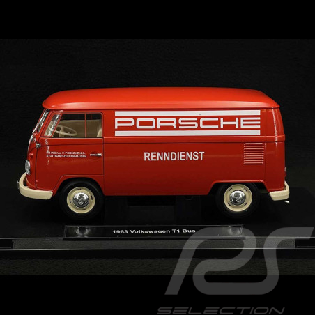 Volkswagen Bulli T1 "Porsche Renndienst" 1963 Rot 1/18 Welly 18053TDA