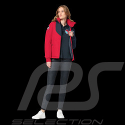 Veste Porsche Martini Racing Collection Matelassée à Capuche Rouge / Bleu Marine WAP555P0MR - Femme