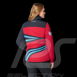 Veste Porsche Martini Racing Collection Matelassée à Capuche Rouge / Bleu Marine WAP555P0MR - Femme